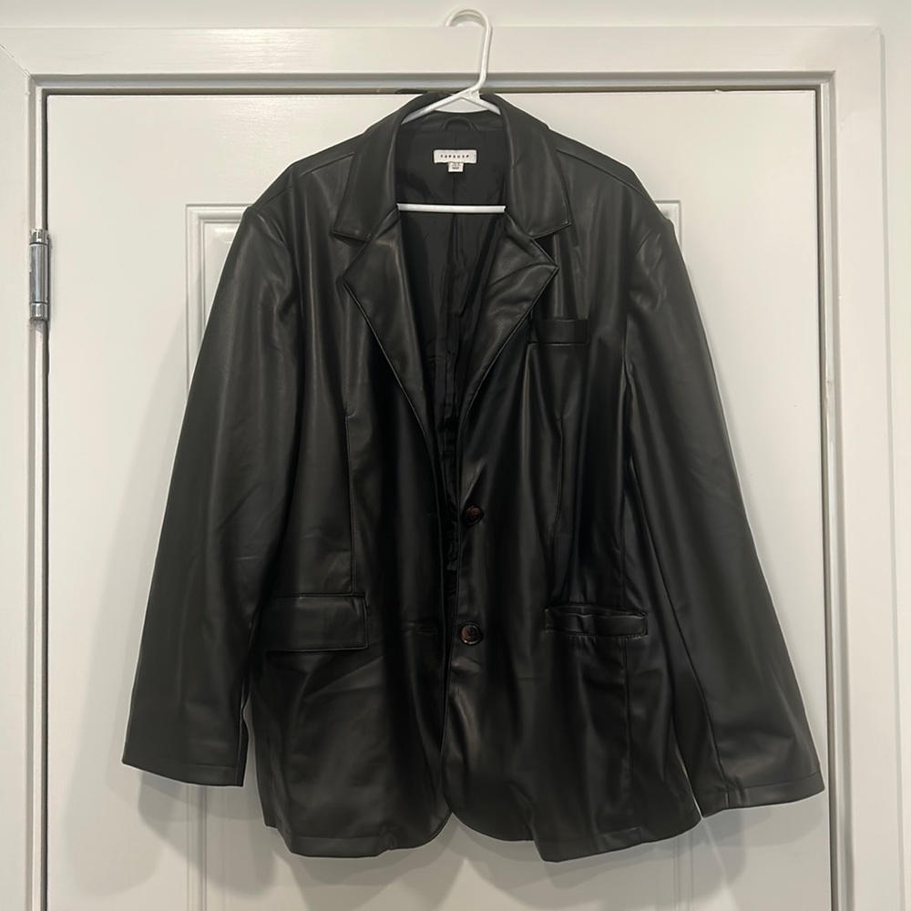 Topshop leather blazer jacket